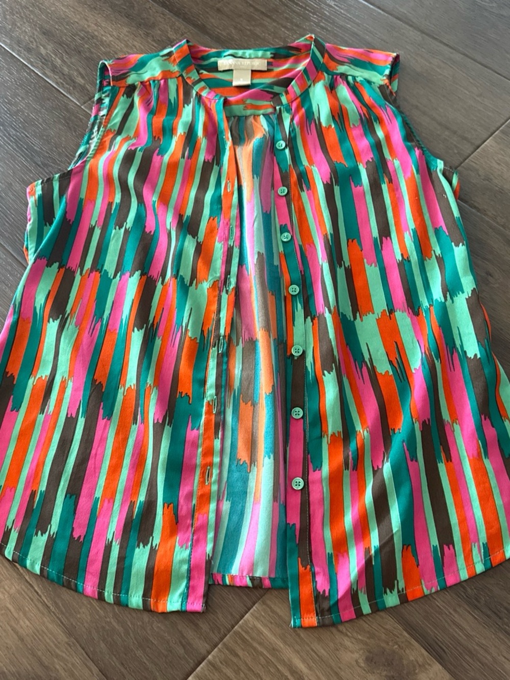 Banana Republic Multicolor Brushstroke Stripe Blouse - Picture 1 of 3